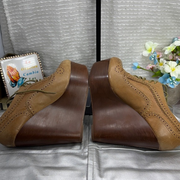 (R5)Steve Madden PARRDON,vintage
Brown leather lace-up platform oxfords,women' 9 - Picture 10 of 13